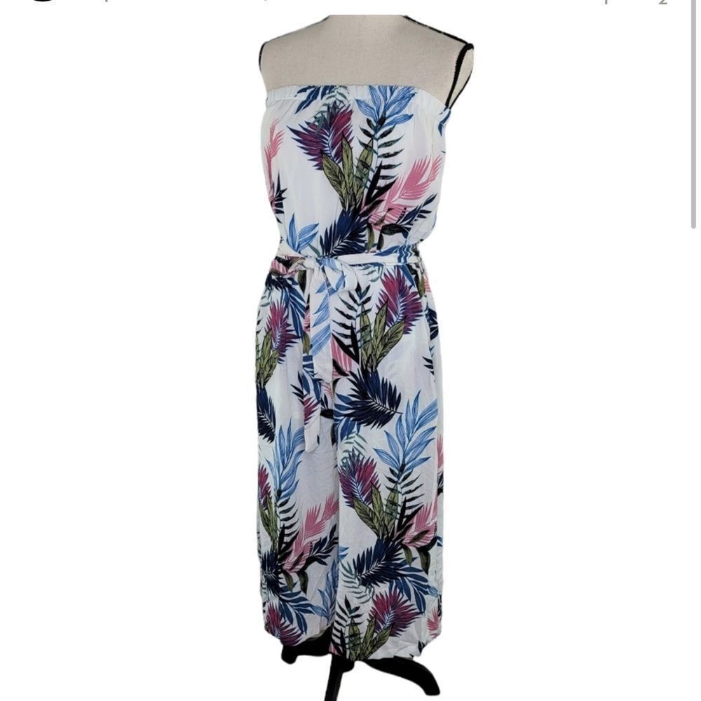 Purple Snow Strapless Wide Leg Jumpsuit Size Small